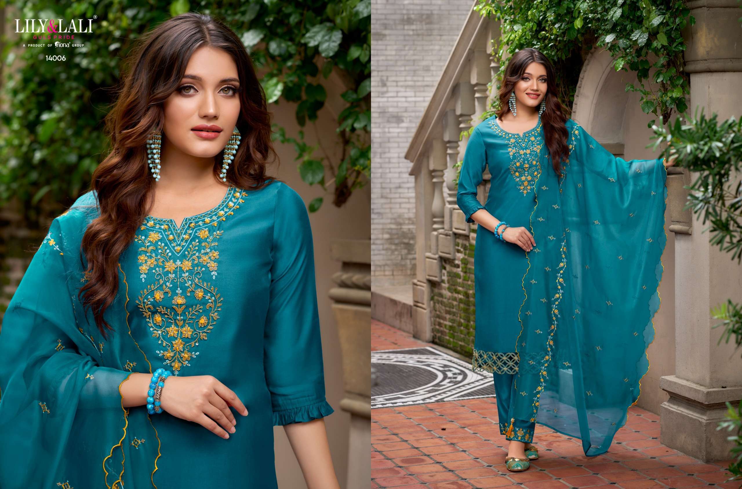 Lily And Lali Bella Exclusive Milan Silk Kurti Bottom With Dupatta wholesale