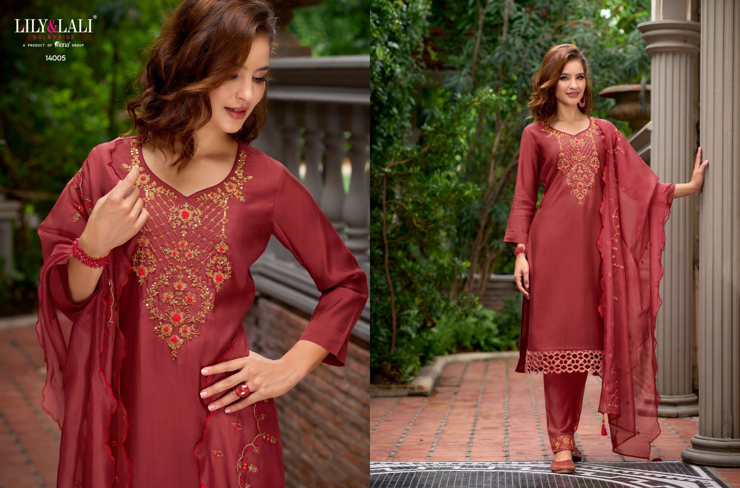 Lily And Lali Bella Exclusive Milan Silk Kurti Bottom With Dupatta wholesale