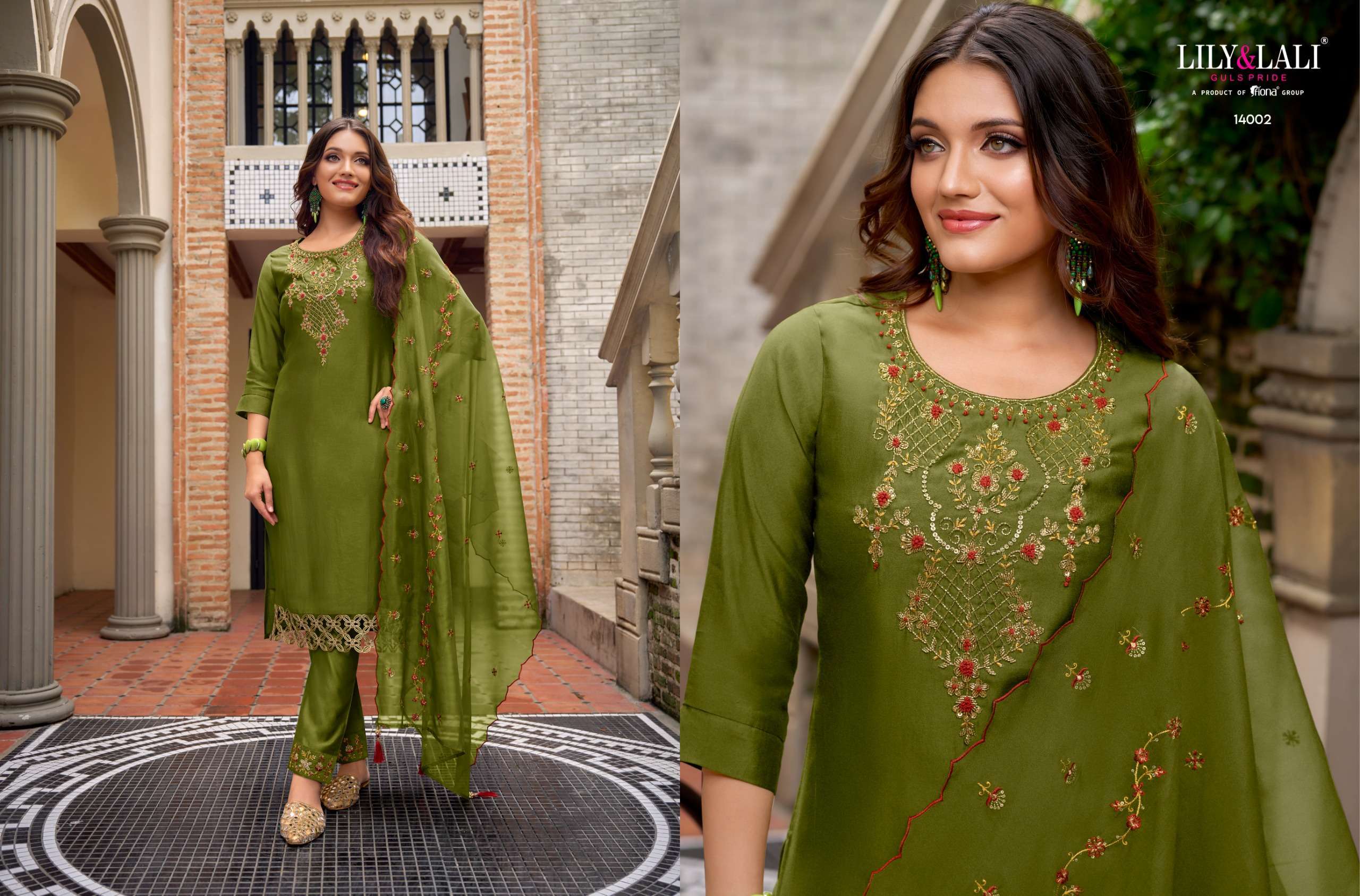 Lily And Lali Bella Exclusive Milan Silk Kurti Bottom With Dupatta wholesale