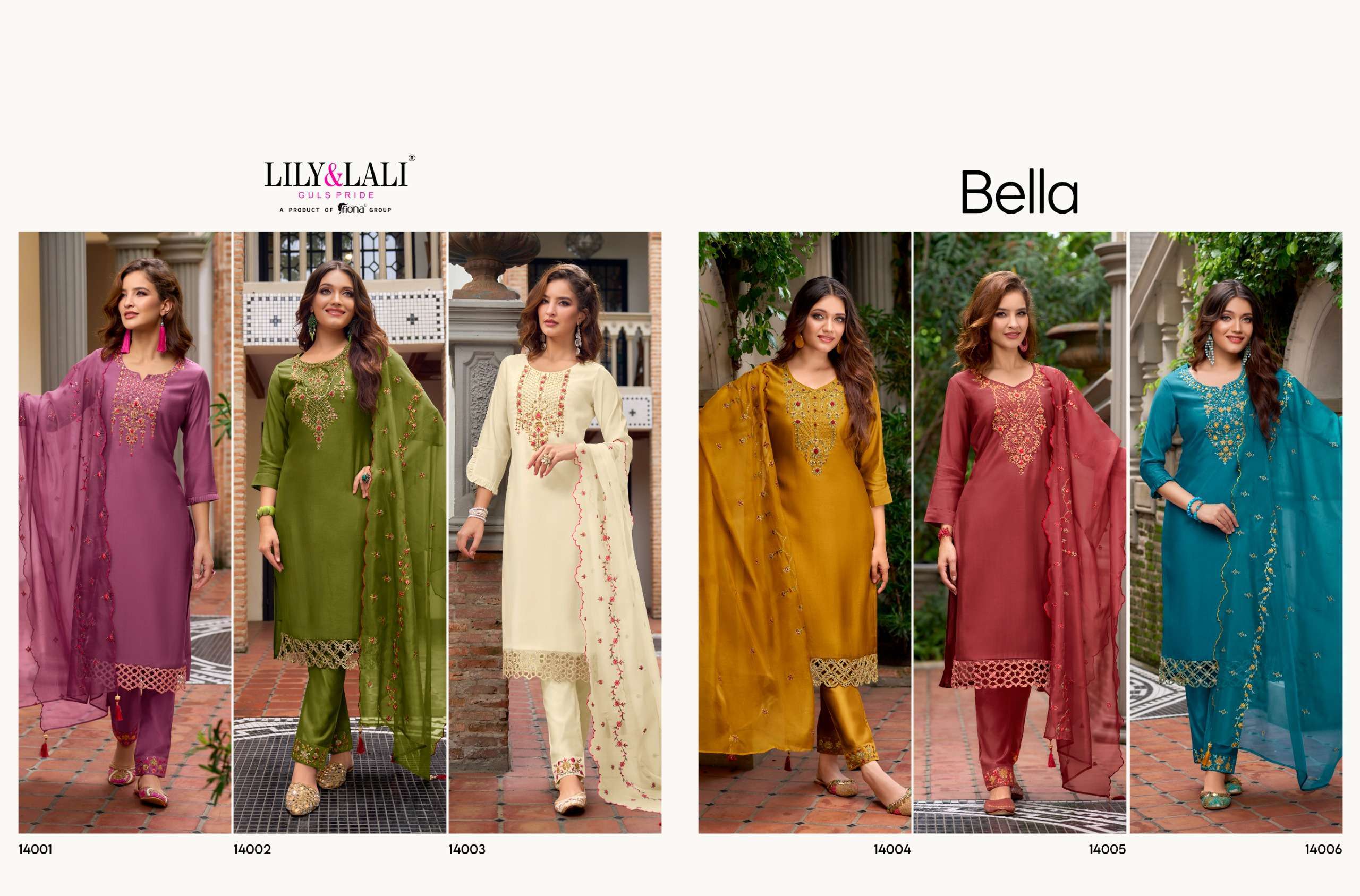 Lily And Lali Bella Exclusive Milan Silk Kurti Bottom With Dupatta wholesale