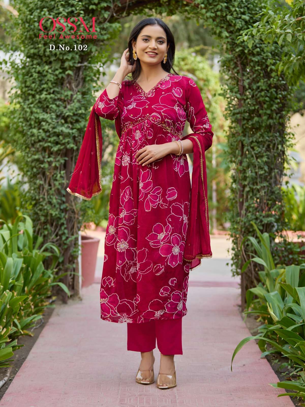 Buy online Embroidered Fit & Flare Ethnic Dress from ethnic wear for Women  by Meena Bazaar for ₹2995 at 0% off | 2024 Limeroad.com