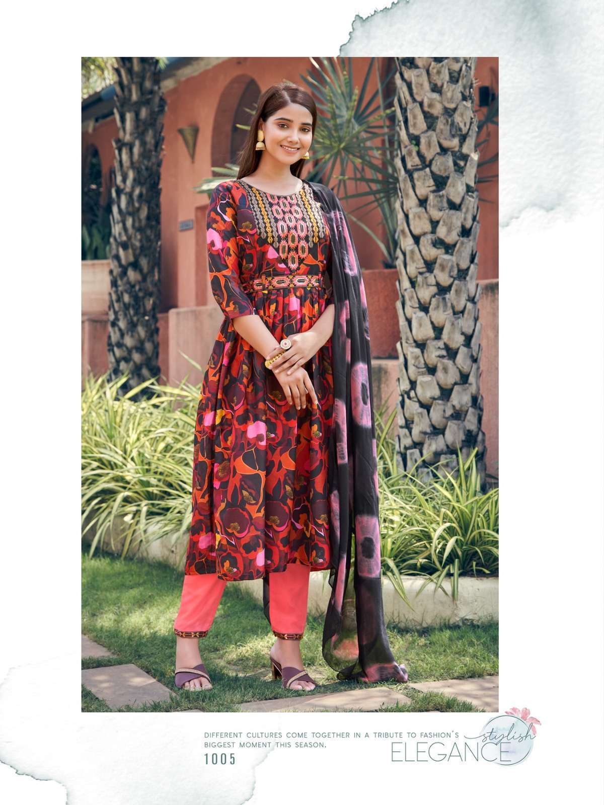 Parra Rangin Nayra Vol 1 Nayra Cut Kurti Pant With Dupatta Collection
