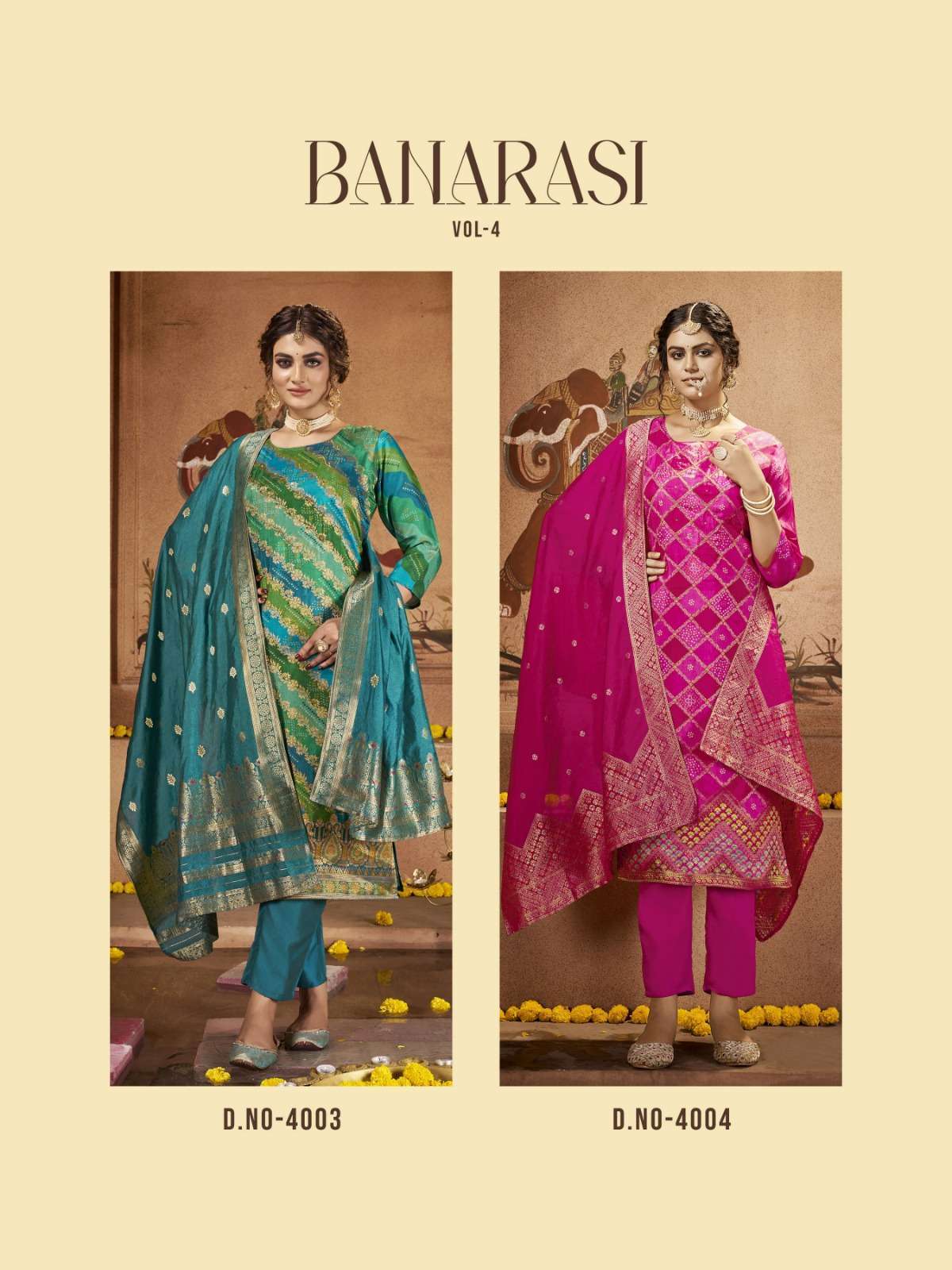 Radhika Banarasi Vol 4 Dola Silk Kurti Wholesale SURAT
