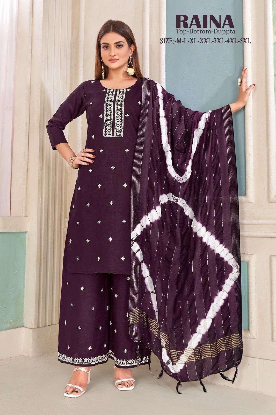 Raina Designer Kurti Pant Dupatta Wholesale Collection SURAT