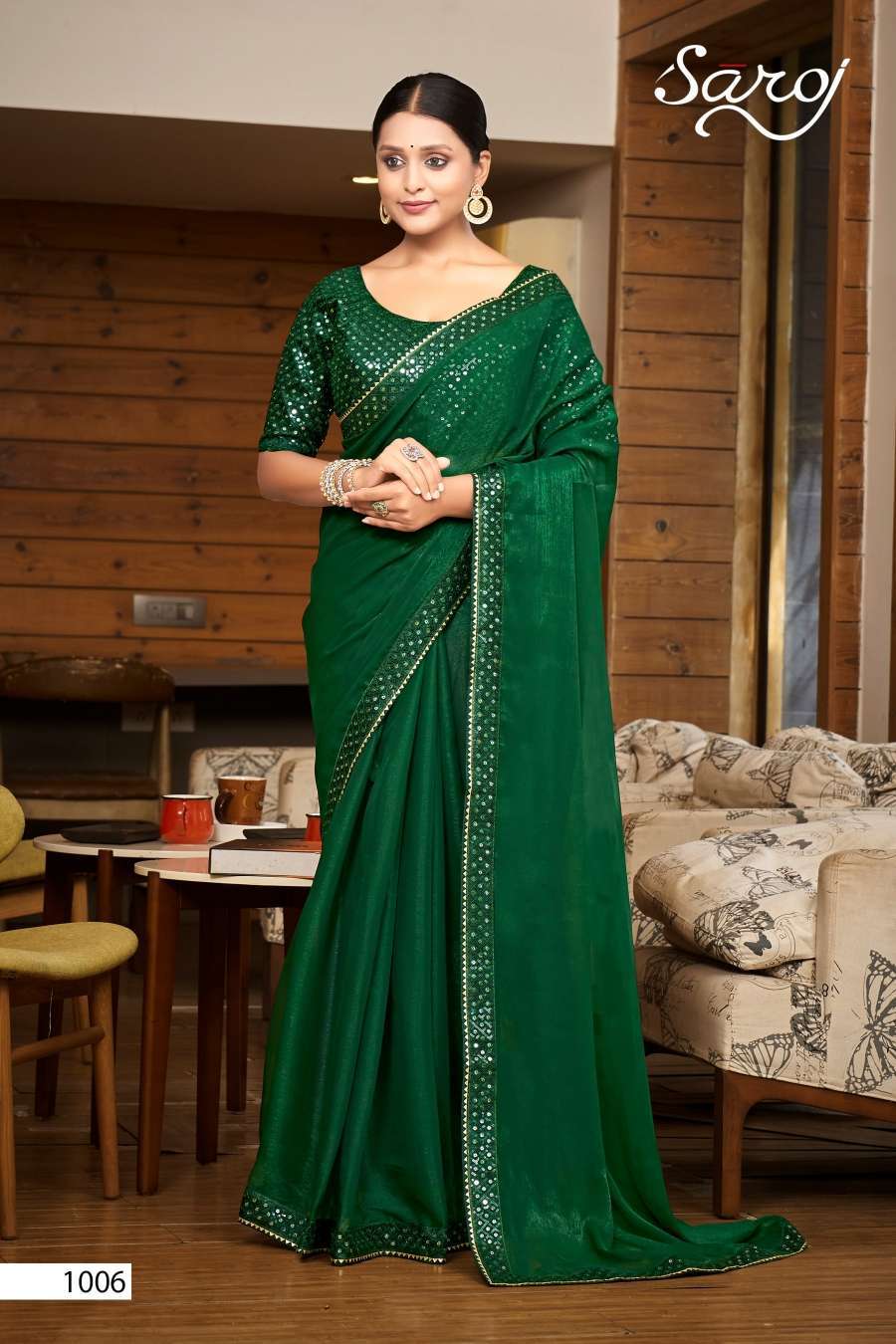 Saroj Filmfare Fancy Simmer Chiffon Saree