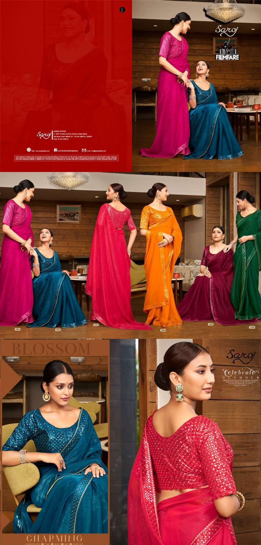 Saroj Filmfare Fancy Simmer Chiffon Saree