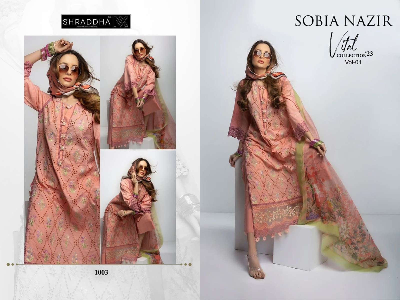Shraddha Nx Sobia Nazir Vithal Vol 1 Chiffon Dupatta Salwar Suits