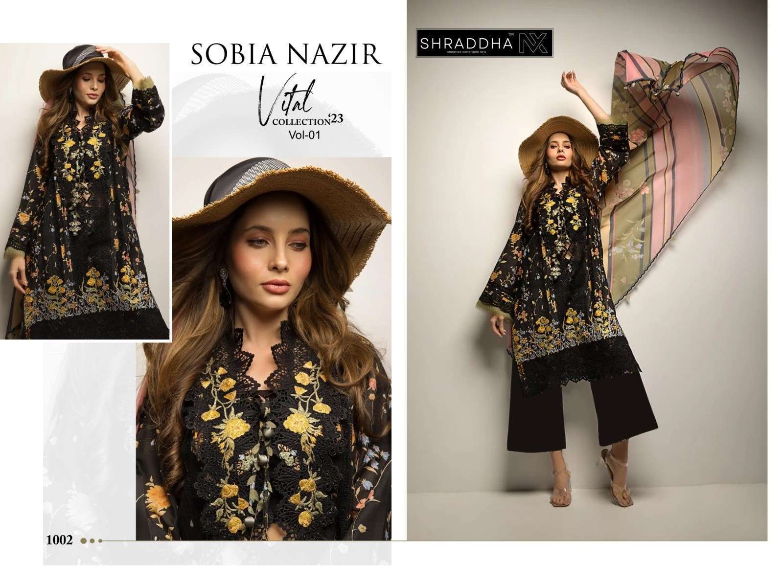 Shraddha Nx Sobia Nazir Vithal Vol 1 Chiffon Dupatta Salwar Suits