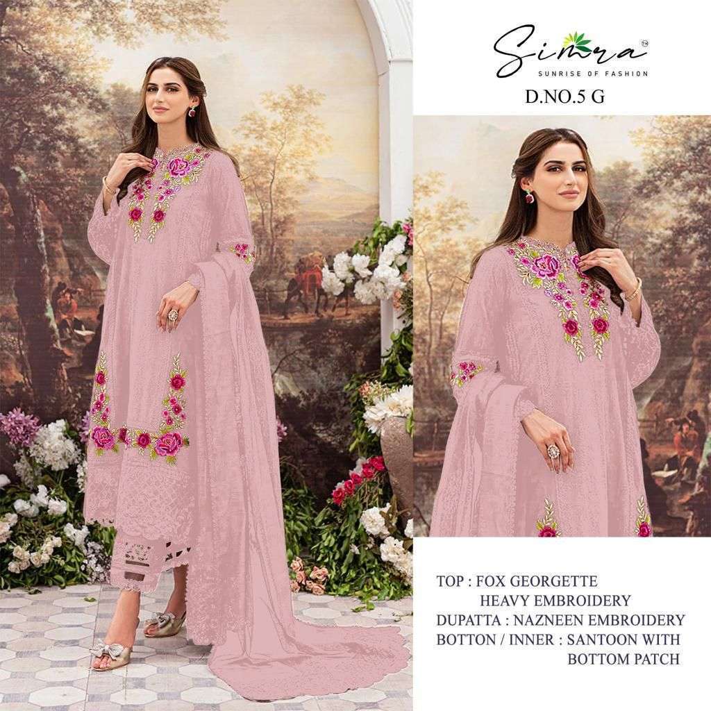 Simra S 5 G To J Georgette Pakistani Salwar Suits wholesale