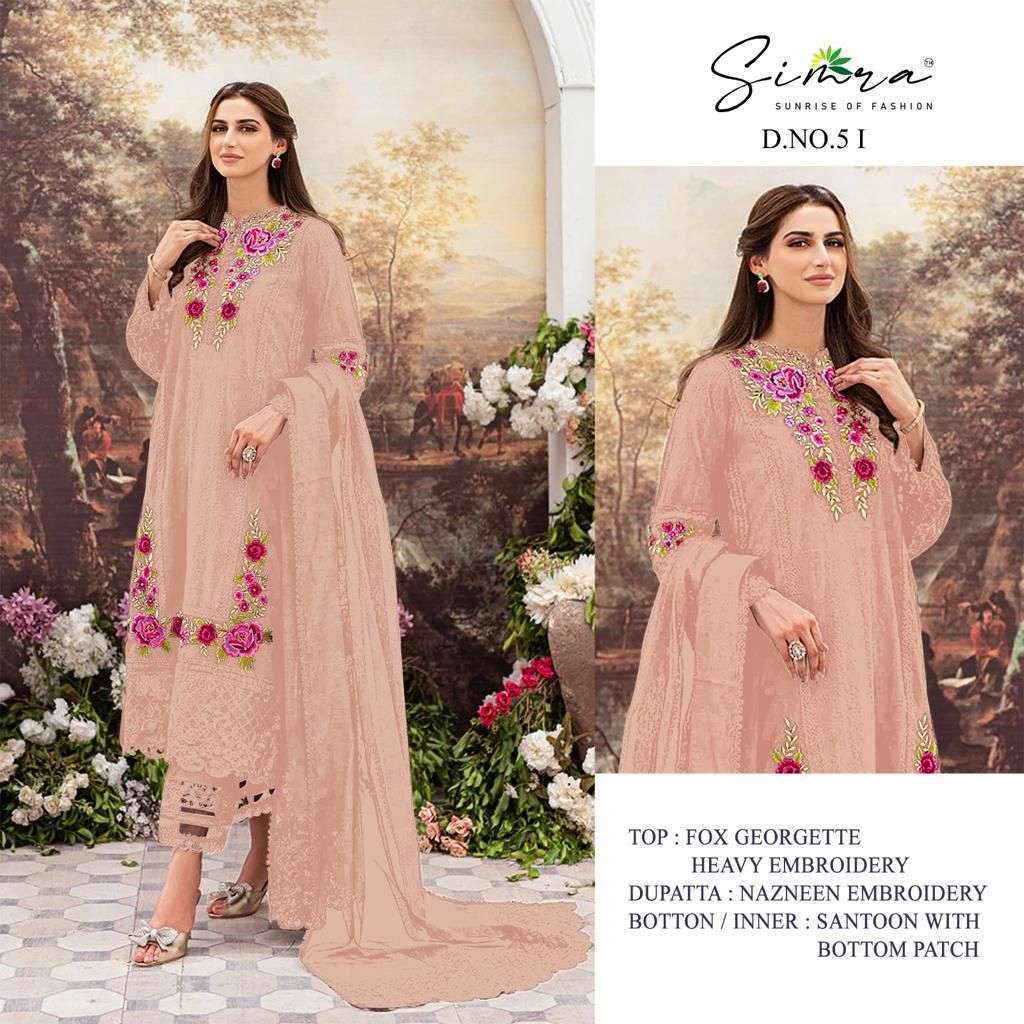 Simra S 5 G To J Georgette Pakistani Salwar Suits wholesale