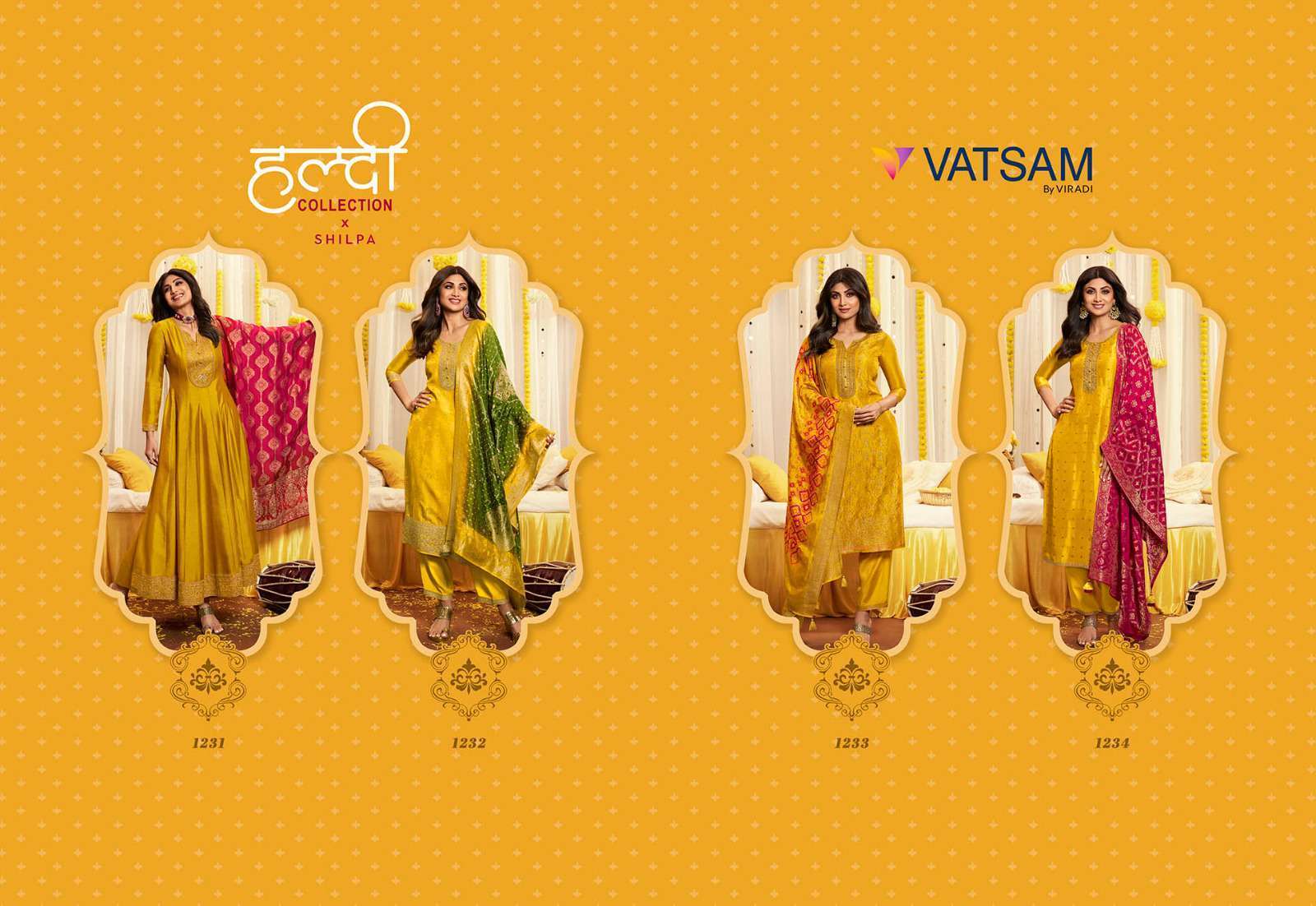 Vatsam Haldi Festive Wear Kurti Pant Dupatta Wholesale SURAT