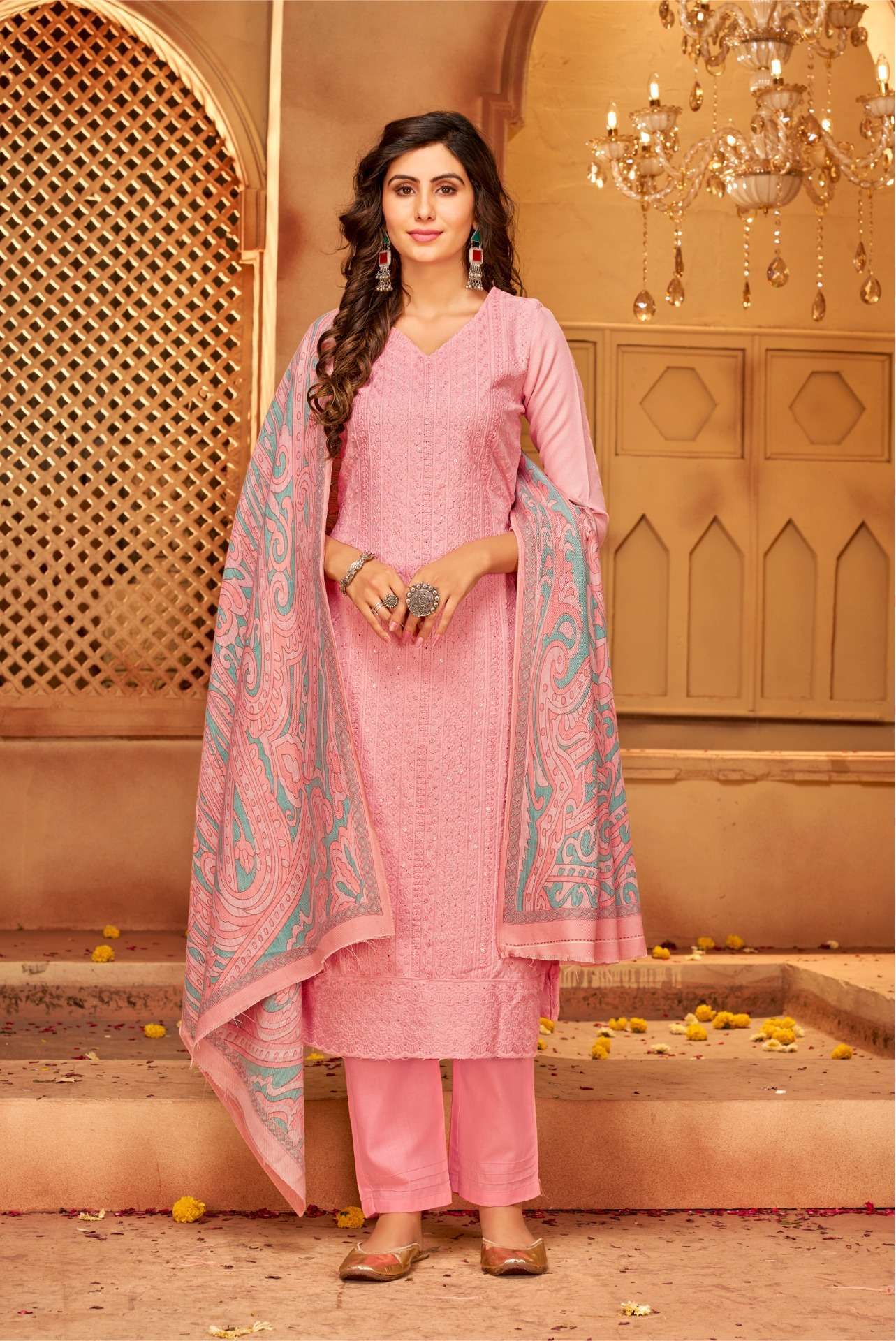 Bipson Schiffli 2369 Pure Safari Dress Material Dress Chiffon wholesale in india