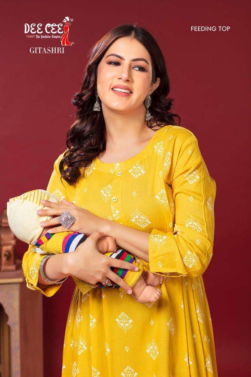Deecee Gitashri Heavy Rayon Print Feeding Kurti Wholesale manufacture in india