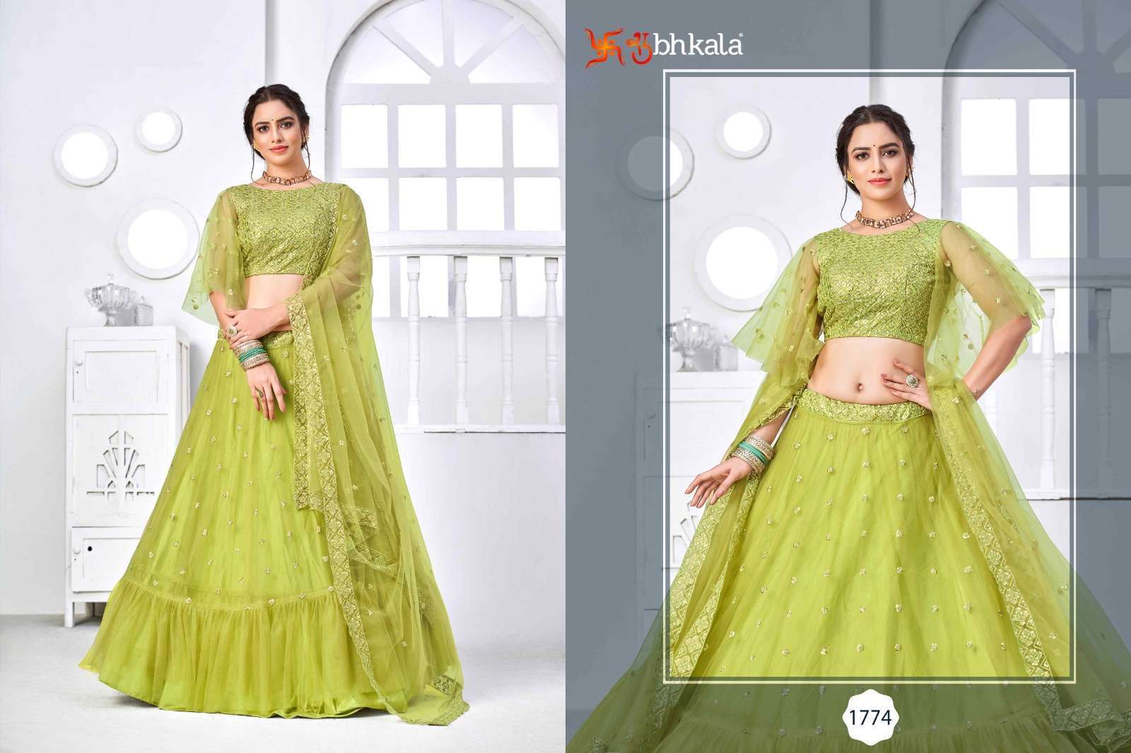 Girly Vol. 19 Green Bridal Look Lehenga Choli Wholesale manufacture in india