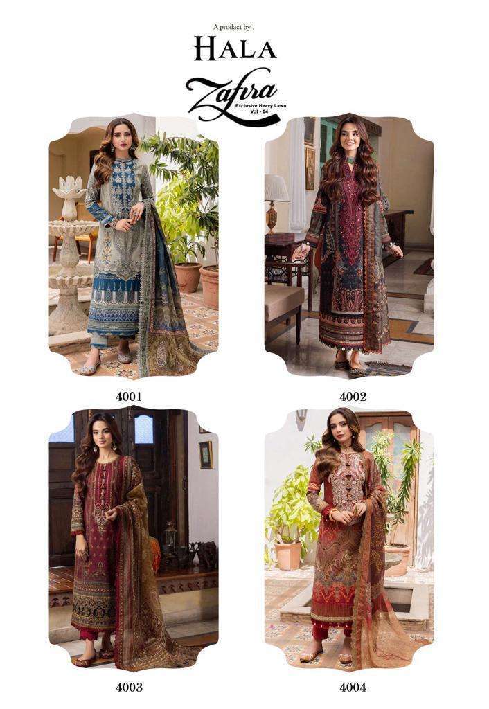 Hala Zafira Vol 4 Heavy Lawn Cotton Dress Material Indian Wholesale manufacture in india