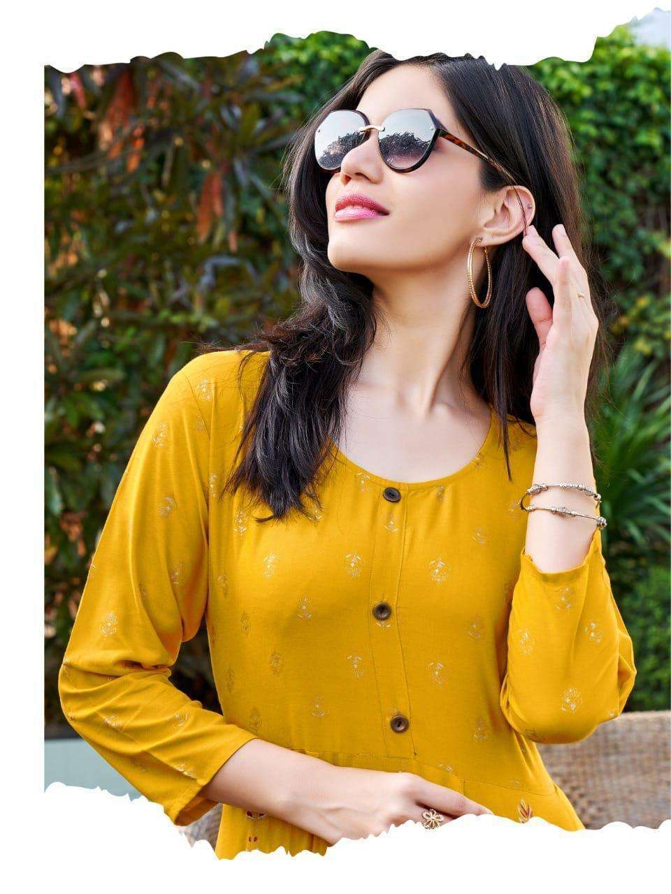 Hirwa Katrina Anarkali Kurti Wholesale Market in surat