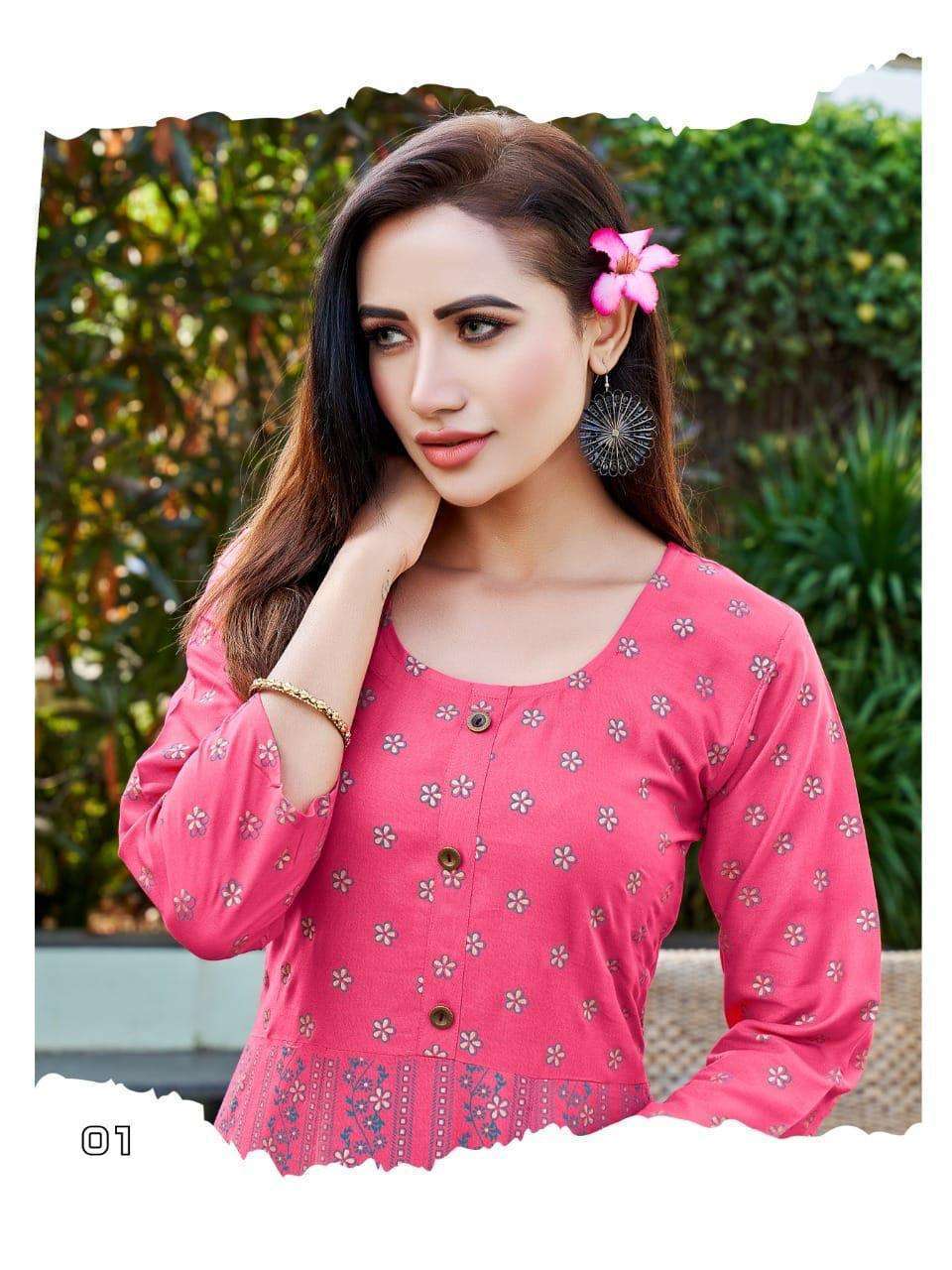 Hirwa Katrina Anarkali Kurti Wholesale Market in surat