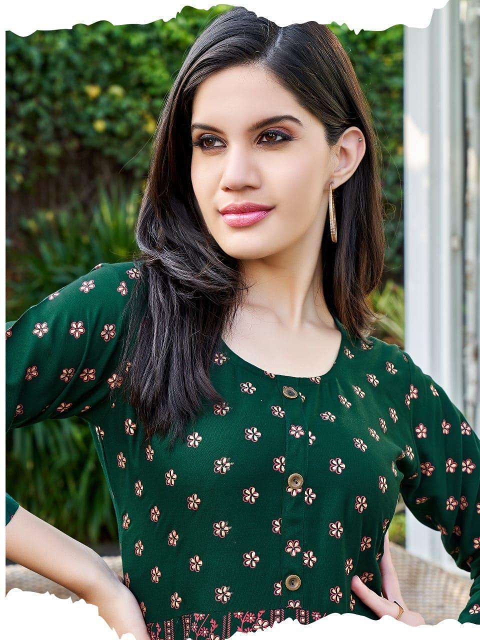 Hirwa Katrina Anarkali Kurti Wholesale Market in surat