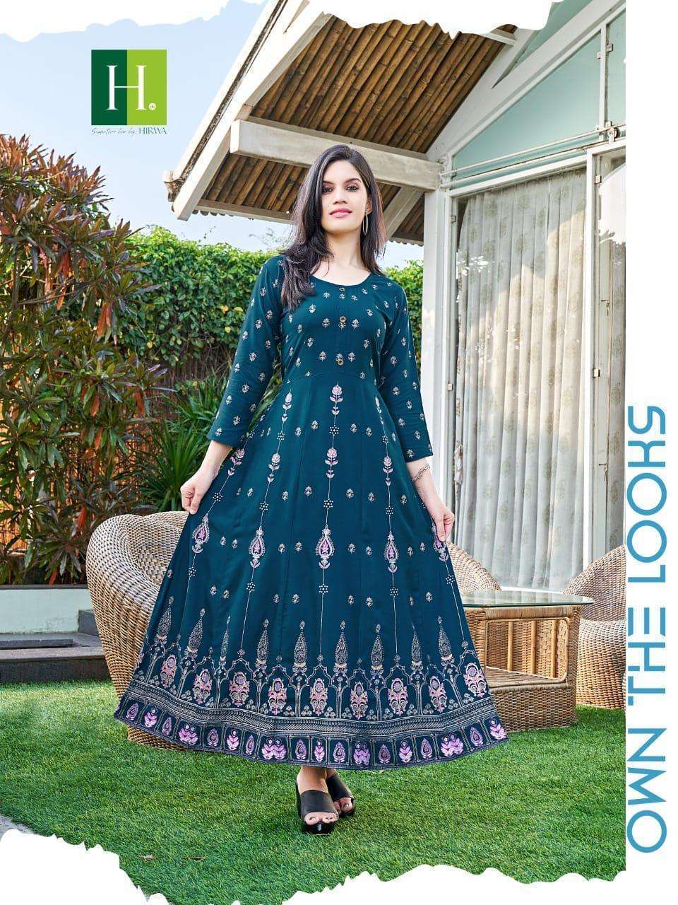 Hirwa Katrina Anarkali Kurti Wholesale Market in surat