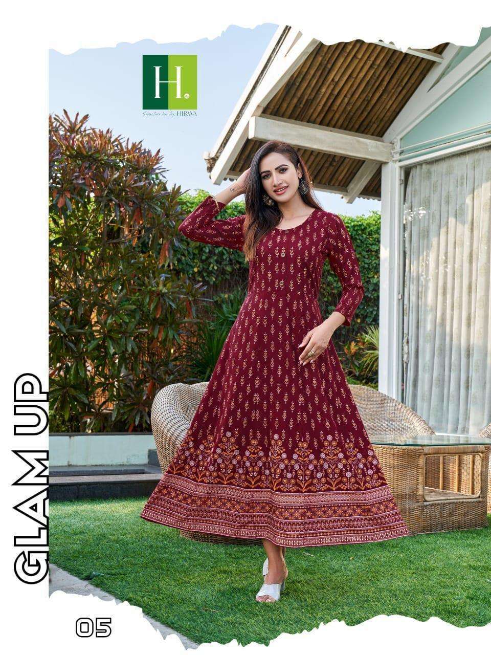Hirwa Katrina Anarkali Kurti Wholesale Market in surat