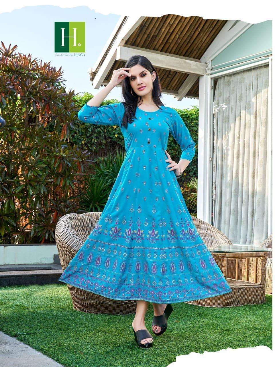 Hirwa Katrina Anarkali Kurti Wholesale Market in surat