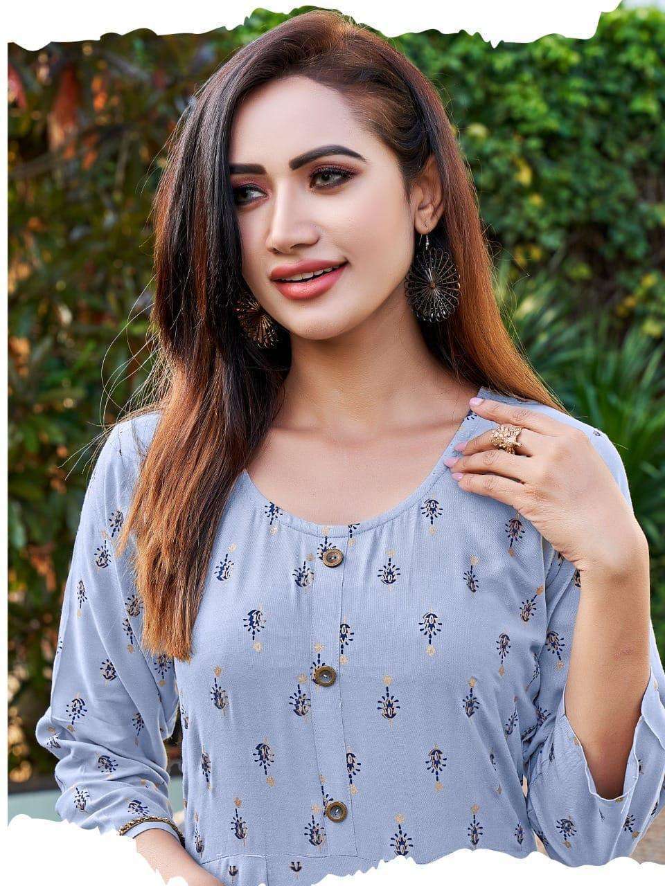 Hirwa Katrina Anarkali Kurti Wholesale Market in surat