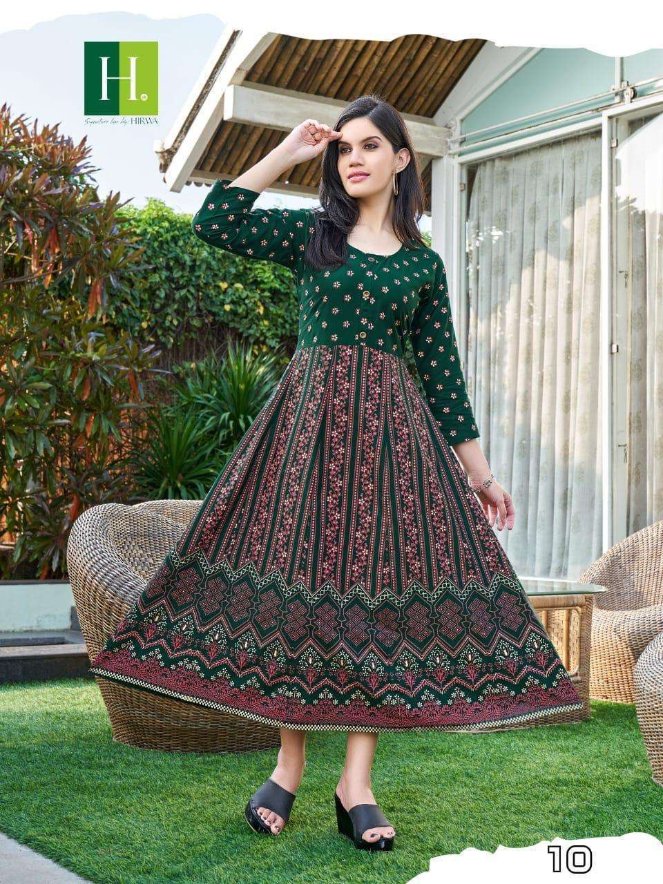 Hirwa Katrina Anarkali Kurti Wholesale Market in surat