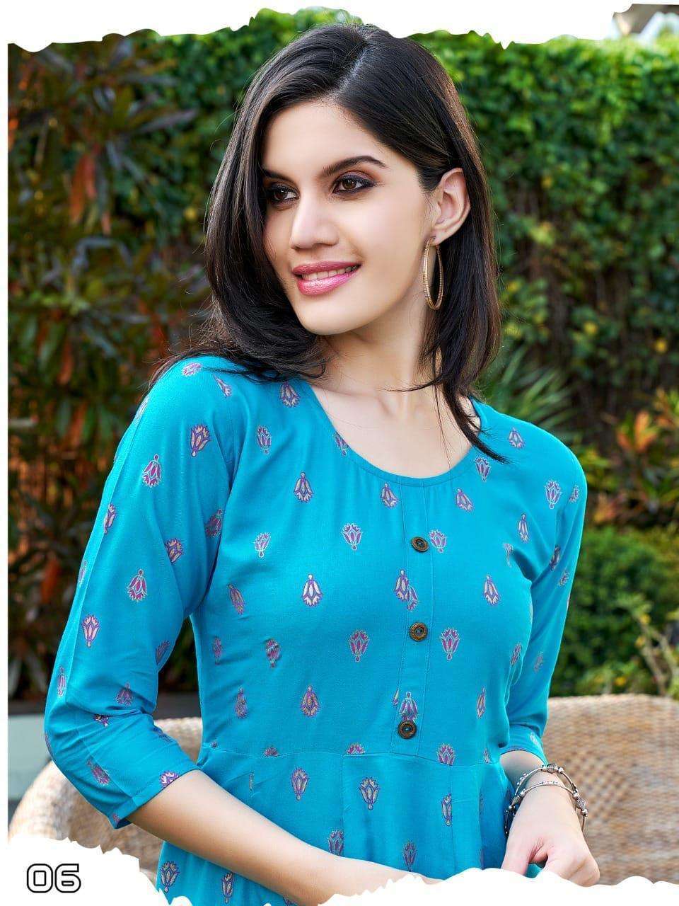 Hirwa Katrina Anarkali Kurti Wholesale Market in surat