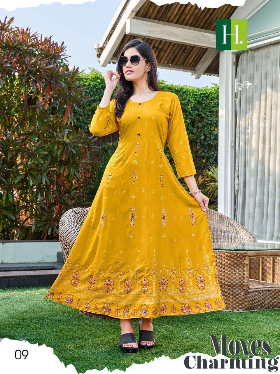 Hirwa Katrina Anarkali Kurti Wholesale Market in surat