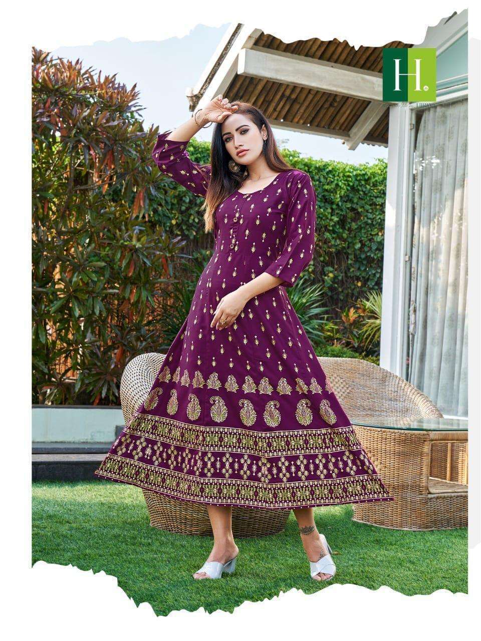 Hirwa Katrina Anarkali Kurti Wholesale Market in surat