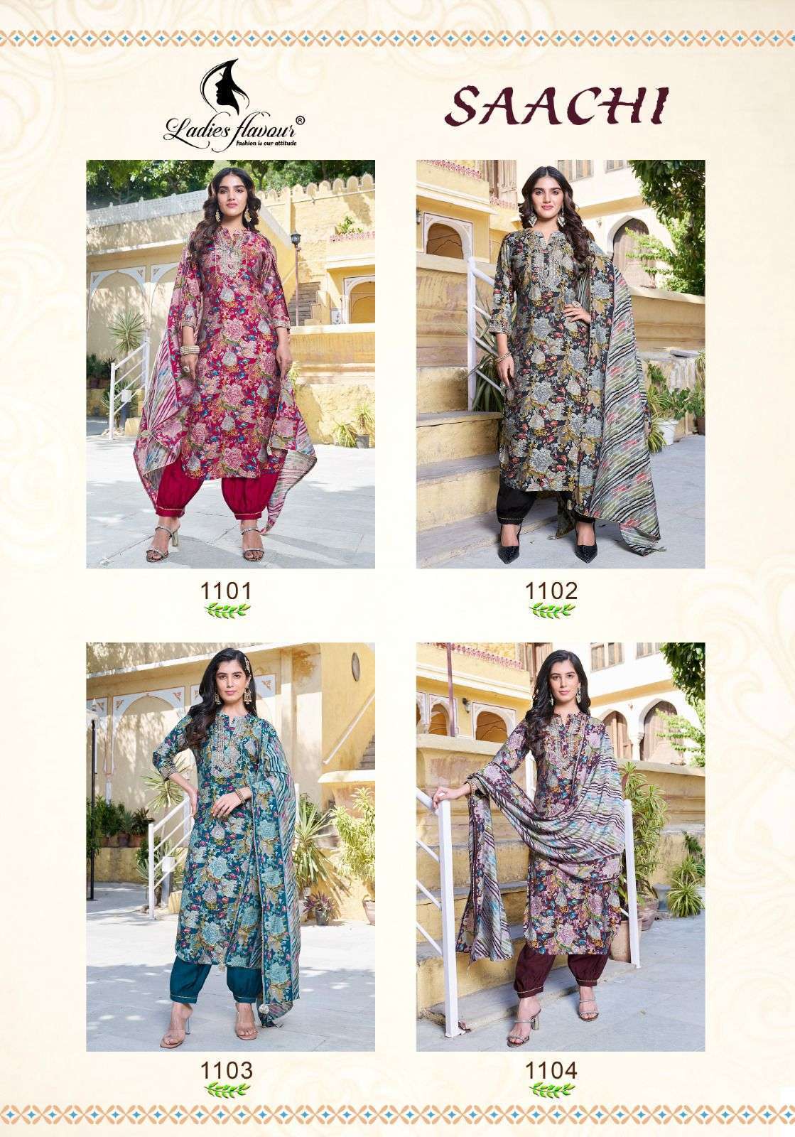 Ladies Flavour Saachi Boutique Kurti Pant Dupatta Wholesale collection in india