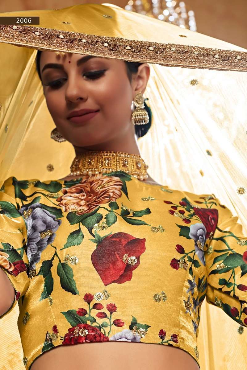 Lishvaa Vol-1 Yellow Wedding Season Special Flower Printed Wholesale manufacture in india