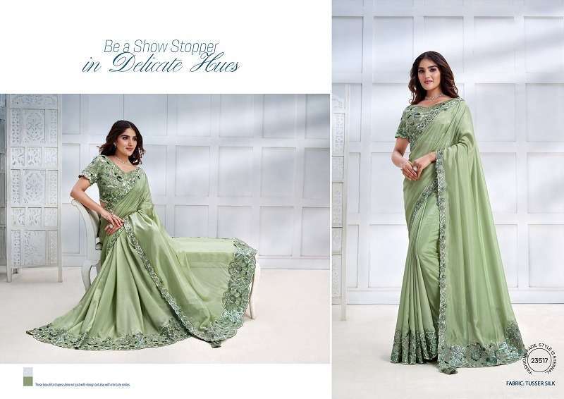 Mahotsav Mohmanthan Majestica Crepe Satin Silk Saree Embroidered Saree collection in surat