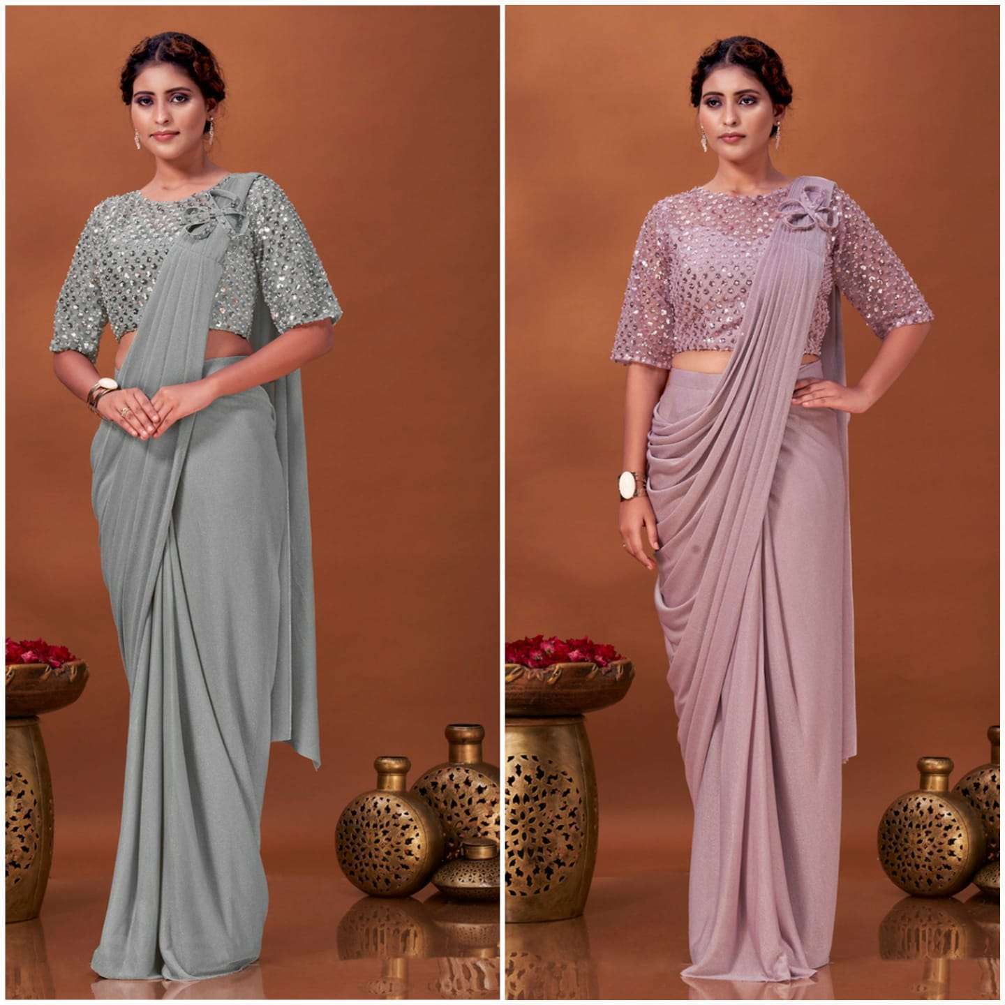 Misty 5891 Ready To Wear Saree Embroidery Work Readymade Saree Wholesale  collection in india