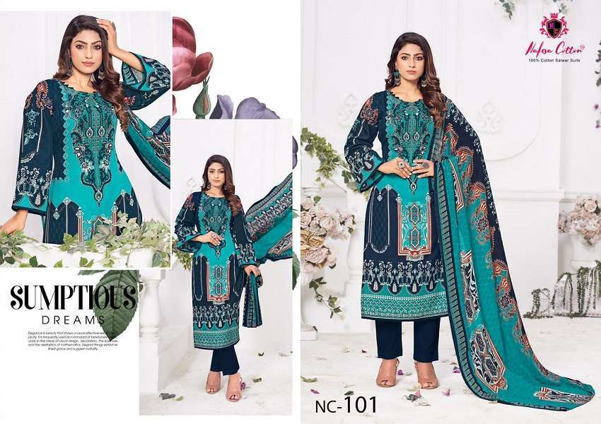 Nafisa Andaaz Karachi Cotton Dress Material Wholesale collection in india