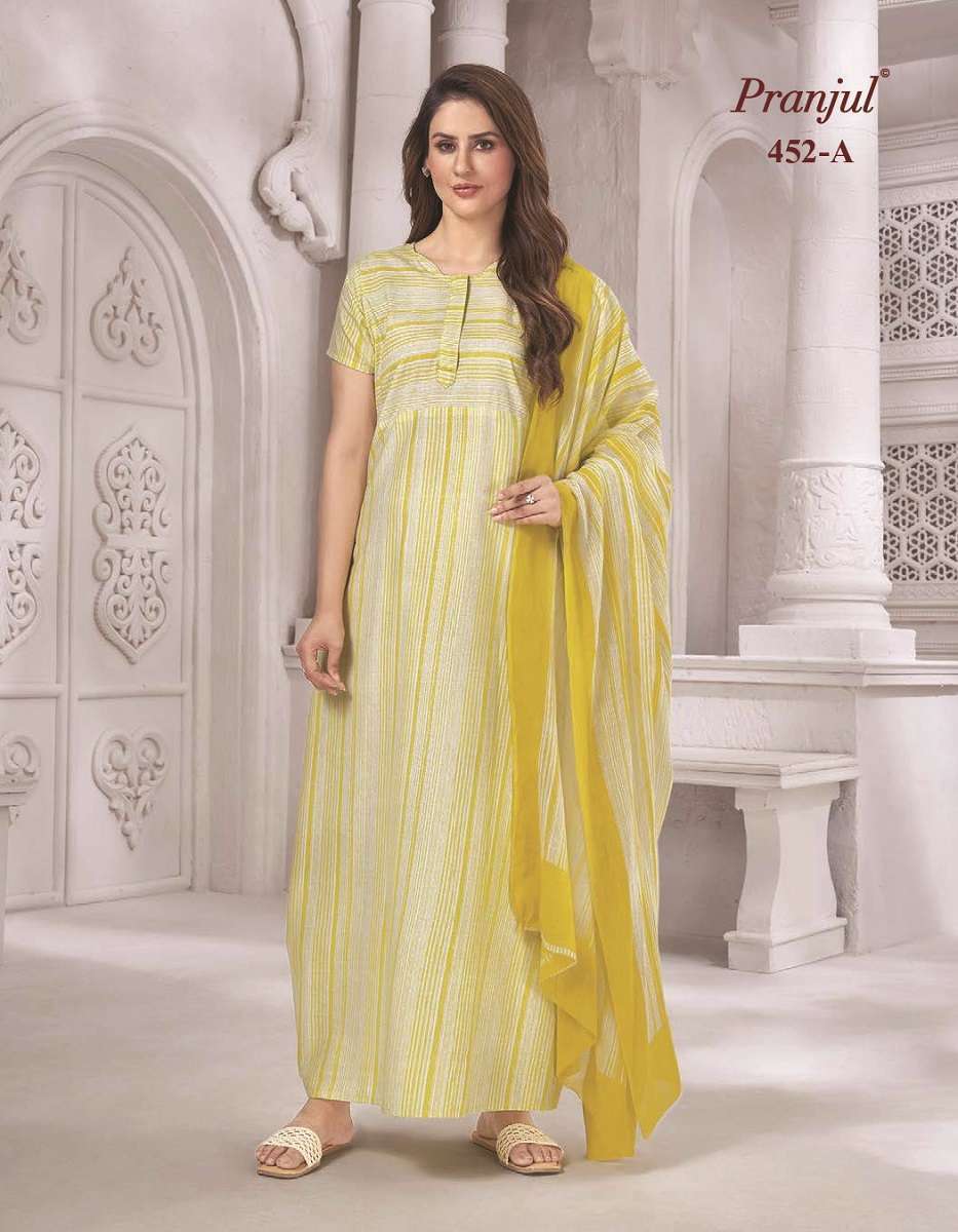 Pranjul Pratishtha Long Nighties With Dupatta -Wholesale Collection in india
