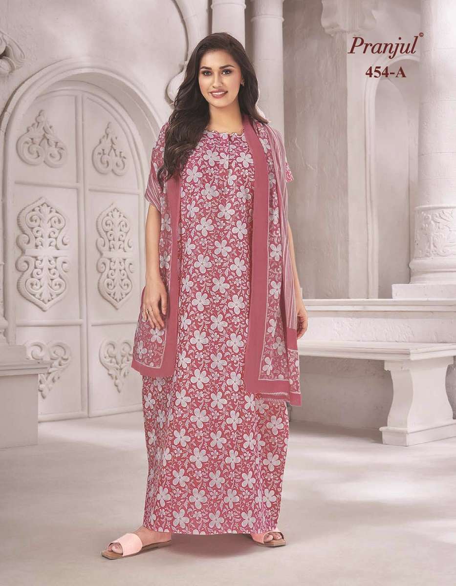 Pranjul Pratishtha Long Nighties With Dupatta -Wholesale Collection in india