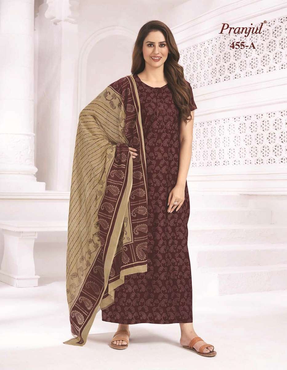 Pranjul Pratishtha Long Nighties With Dupatta -Wholesale Collection in india