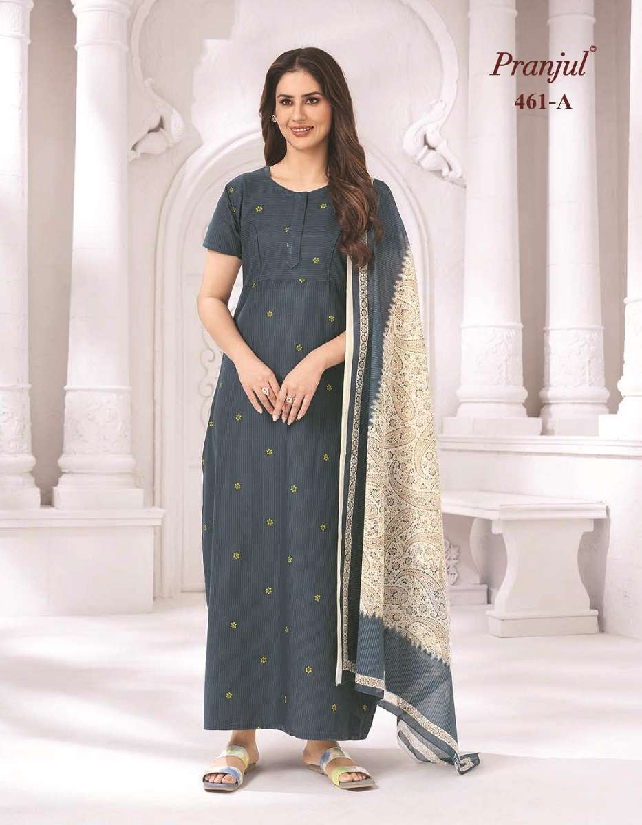 Pranjul Pratishtha Long Nighties With Dupatta -Wholesale Collection in india