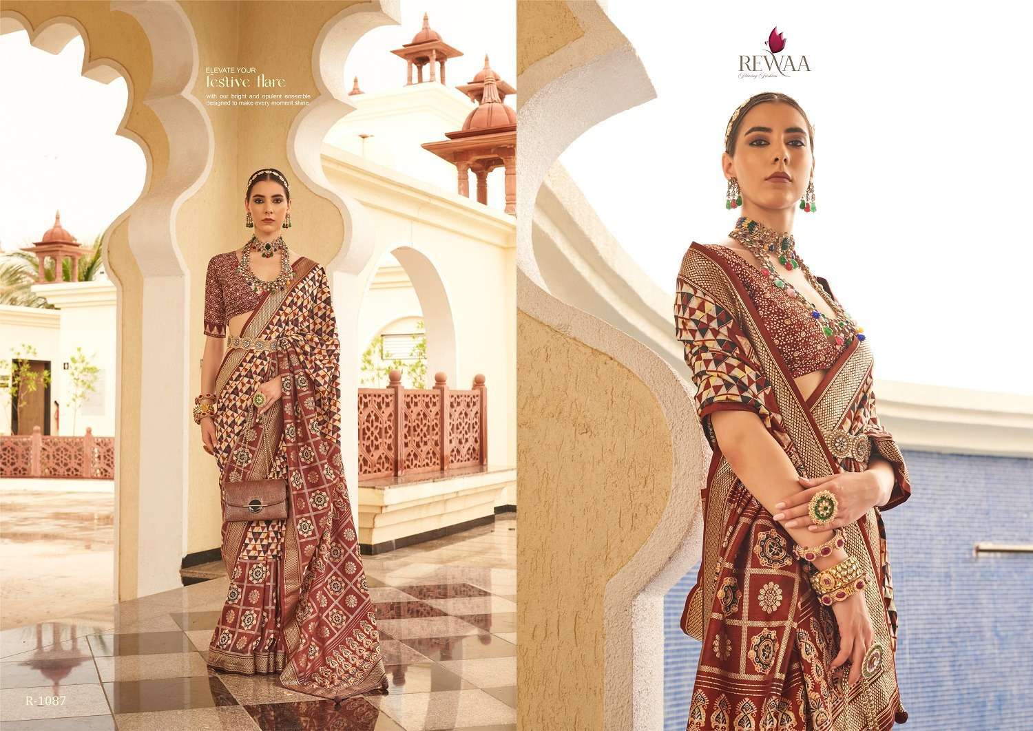 Rewaa Aaranya Silk Blend Designer Saree Ethnic Saree Wholesale manufacture in india