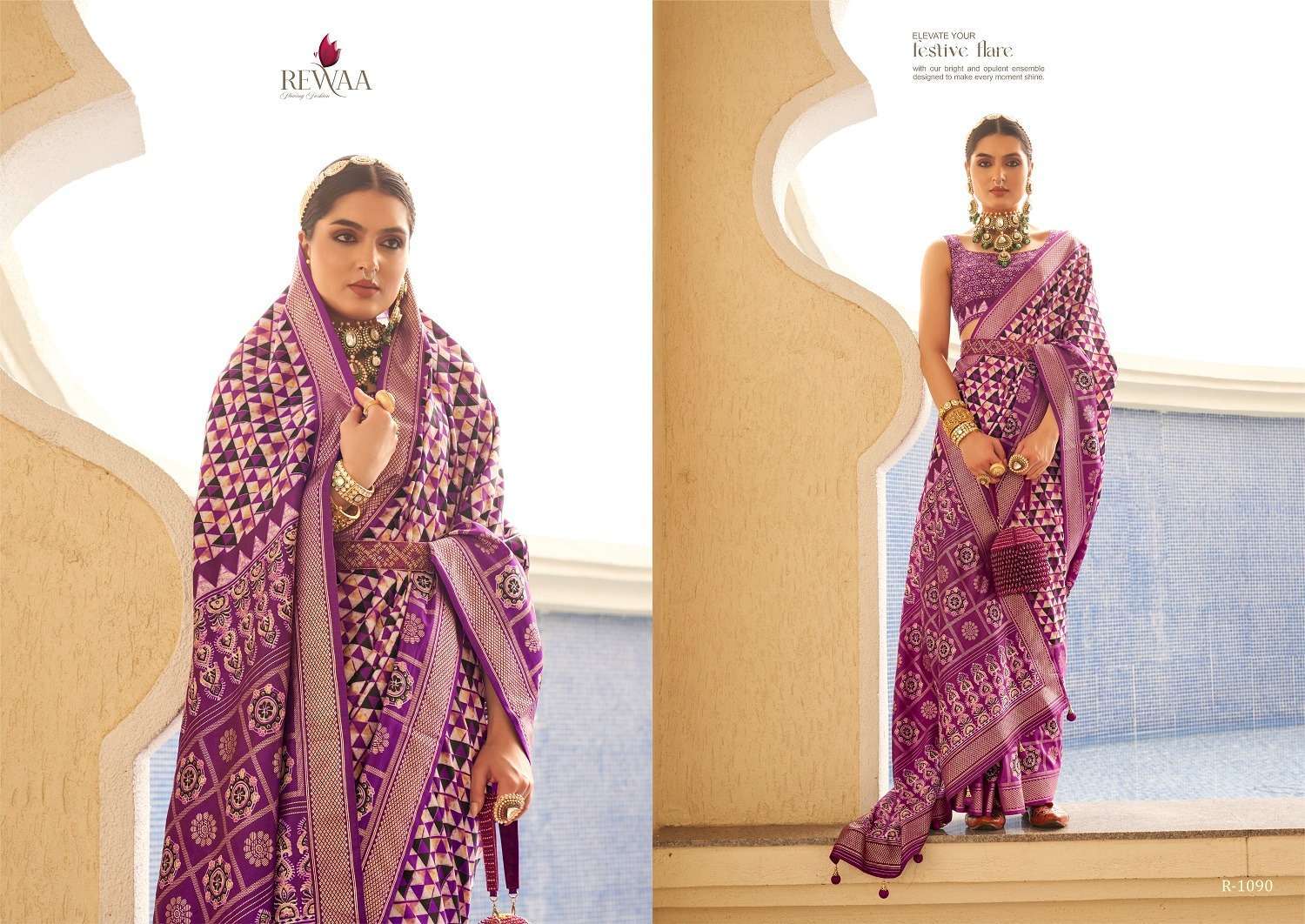 Rewaa Aaranya Silk Blend Designer Saree Ethnic Saree Wholesale manufacture in india