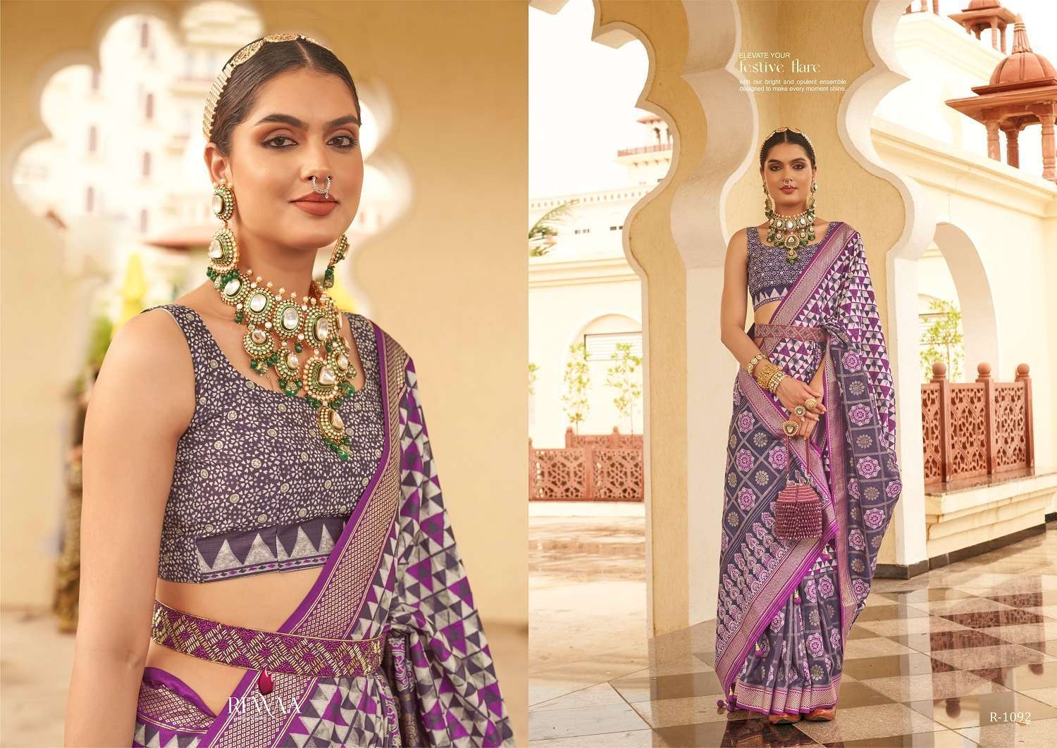 Rewaa Aaranya Silk Blend Designer Saree Ethnic Saree Wholesale manufacture in india