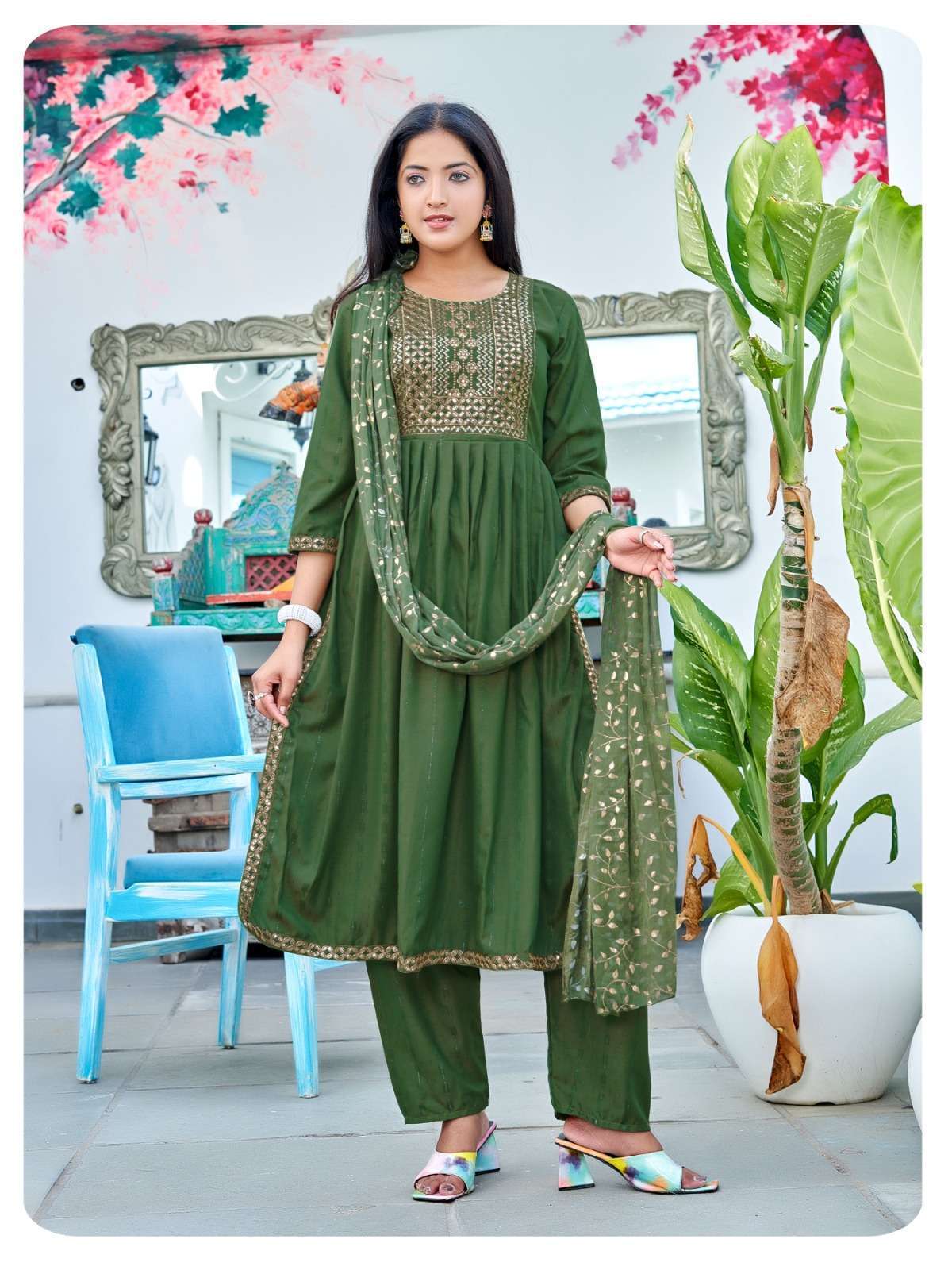 Rung Chitra Kurti With Pant & Dupatta Nayra Kurti Wholesale manufacture in india