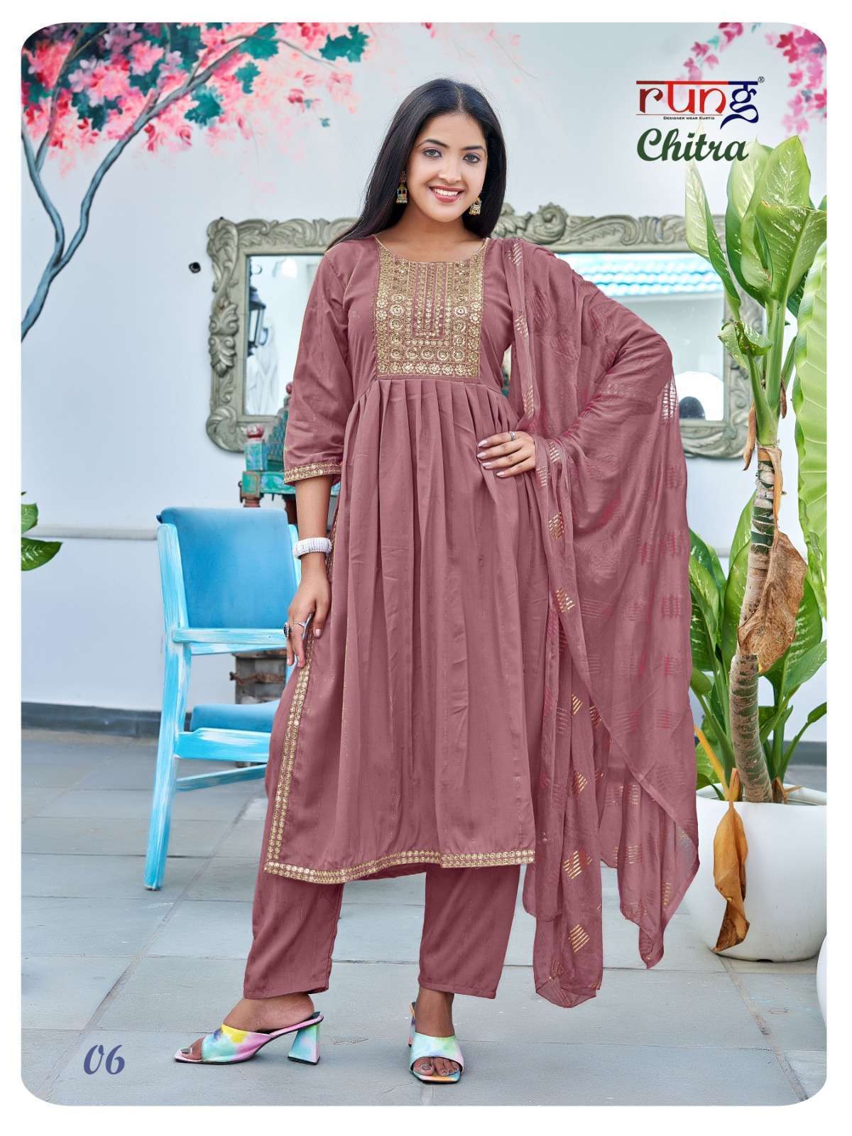 Rung Chitra Kurti With Pant & Dupatta Nayra Kurti Wholesale manufacture in india