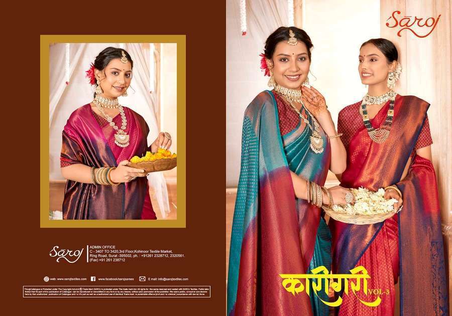 Saroj Karigari Vol-3 Designer Soft Silk Saree Wholesale market in surat