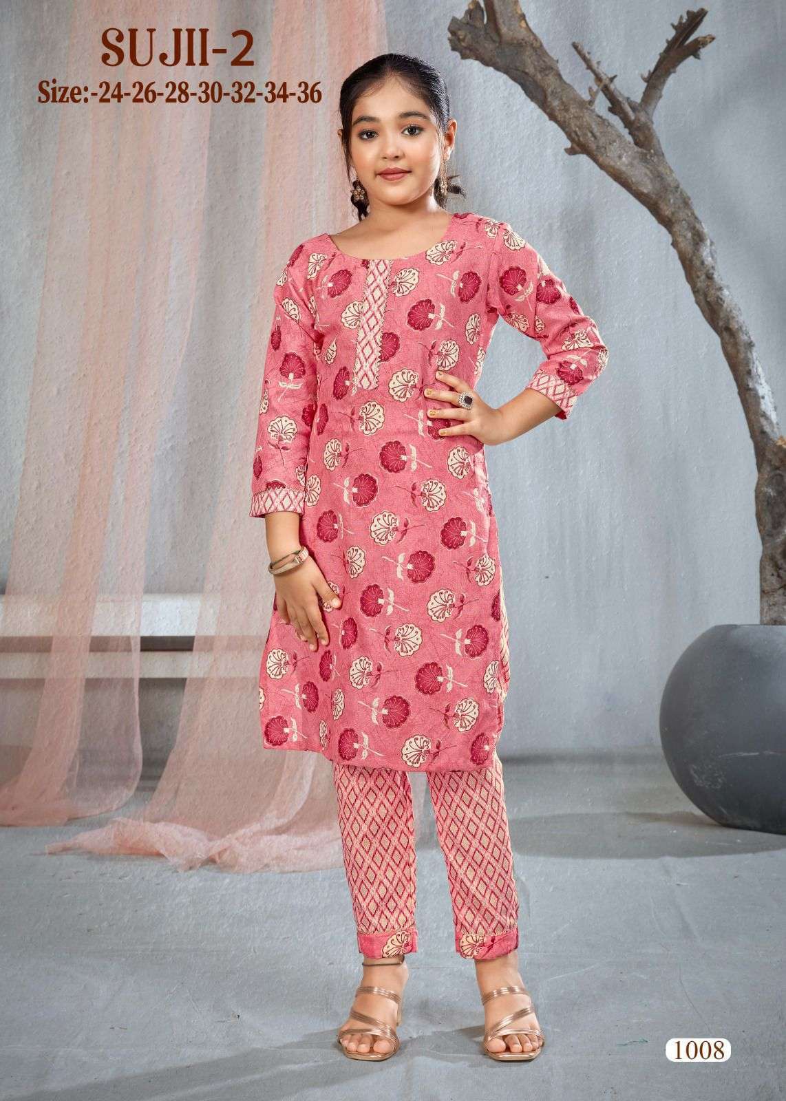 Sujii 2 Rayon Cotton Kids Kurti Pant Wholesale collection in india