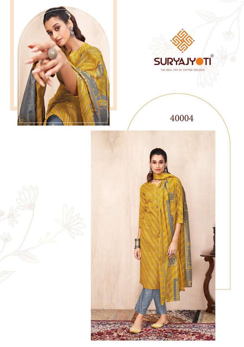 Suryajyoti Bandhani Lehriya Vol-4 Readymade Kurti Pant With Dupatta Wholesale collection in india