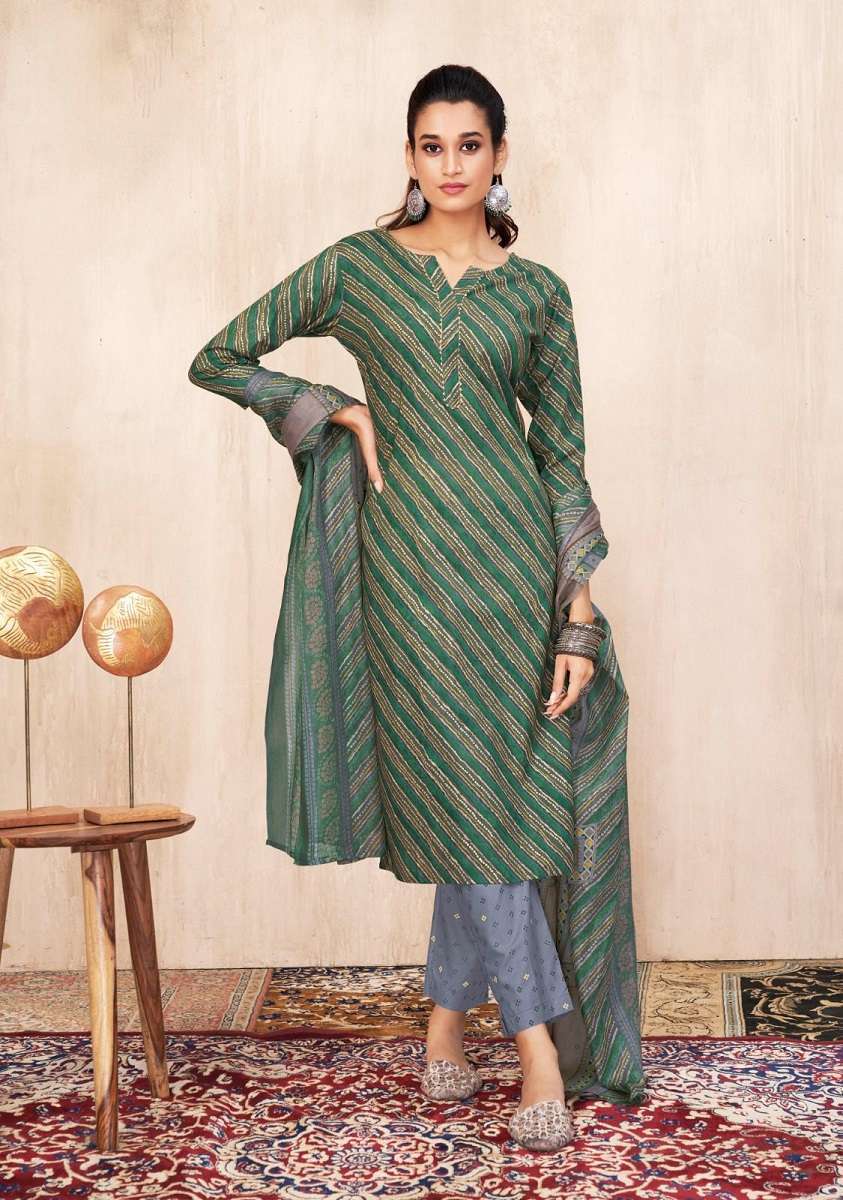 Suryajyoti Bandhani Lehriya Vol-4 Readymade Kurti Pant With Dupatta Wholesale collection in india