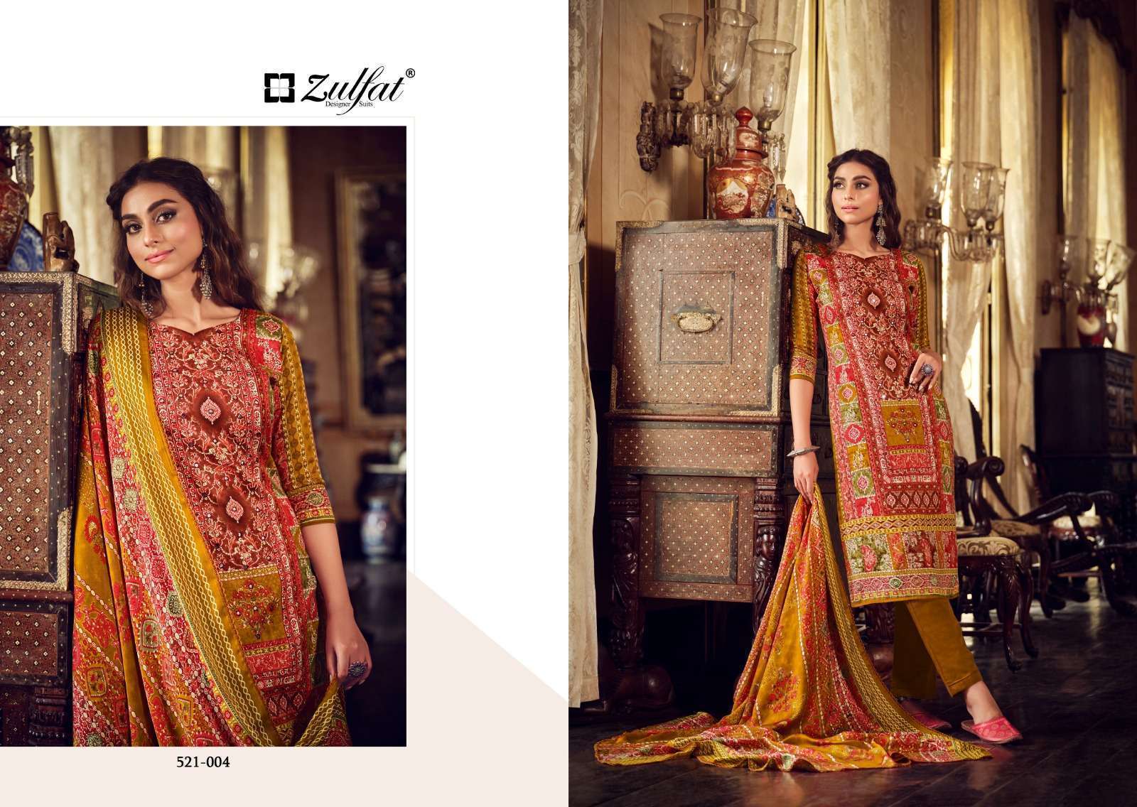 Zulfat Designer Suits Rehnuma Wool Pashmina Salwar Kameez Wholesale  collection in india