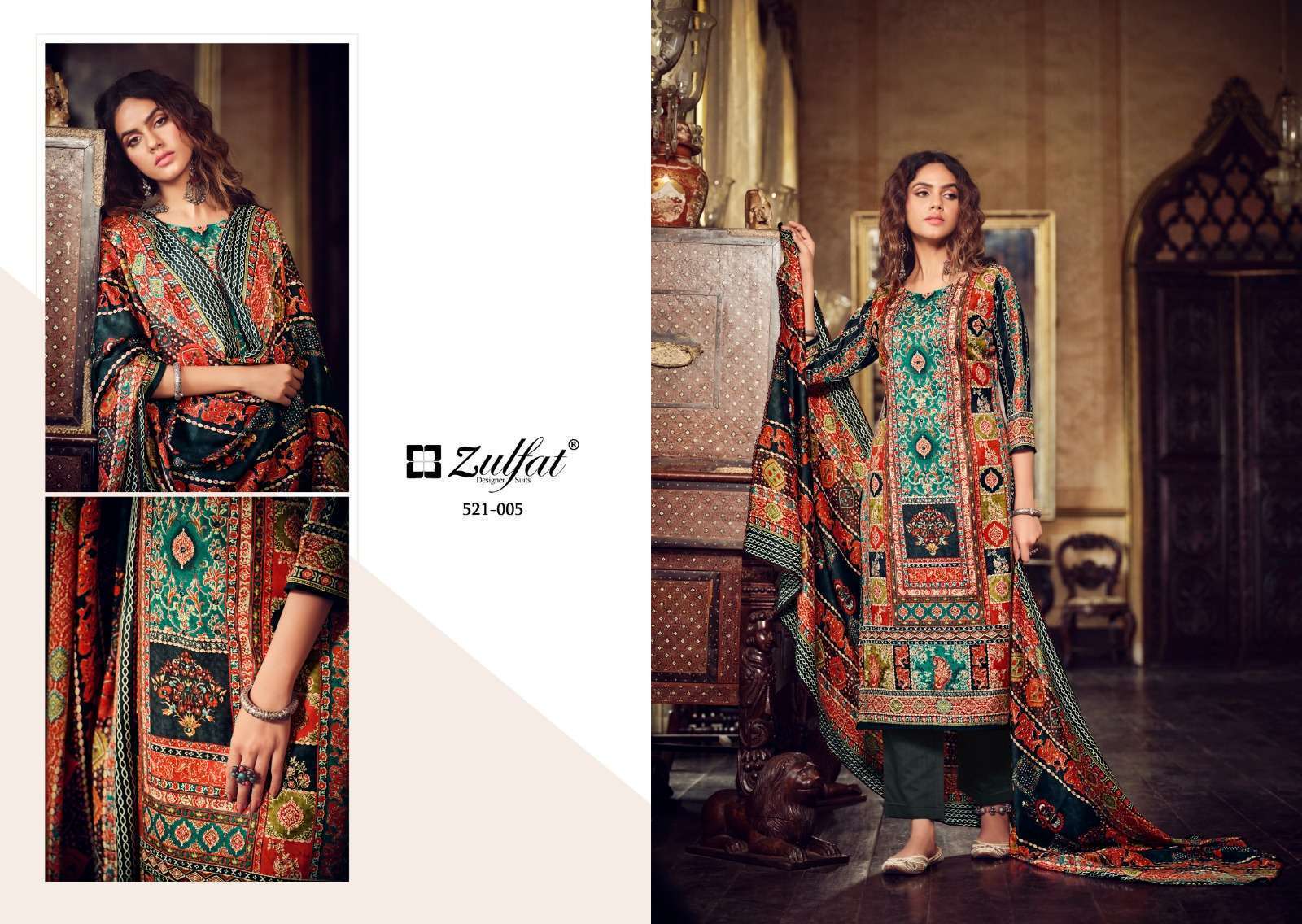 Zulfat Designer Suits Rehnuma Wool Pashmina Salwar Kameez Wholesale  collection in india